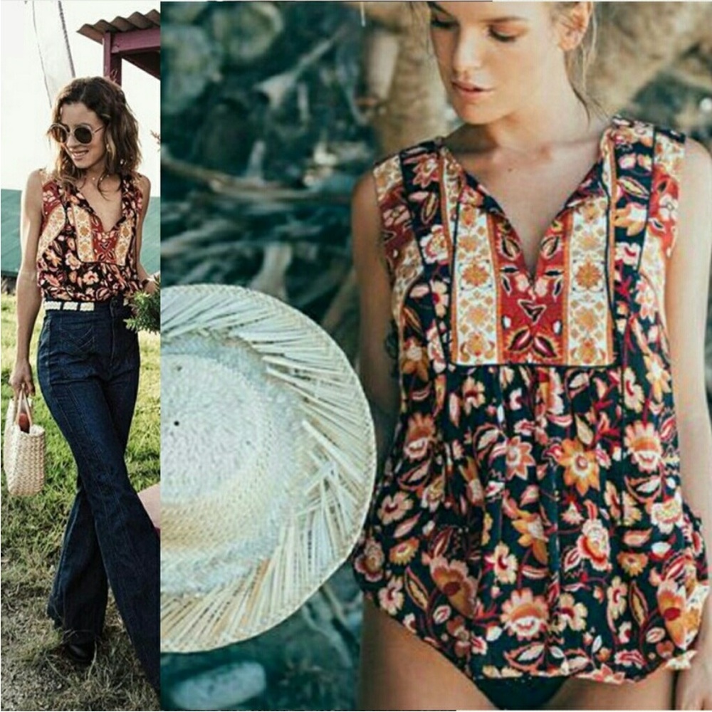 Spell Designs Lolita Sleeveless Blouse, Rust | Medium